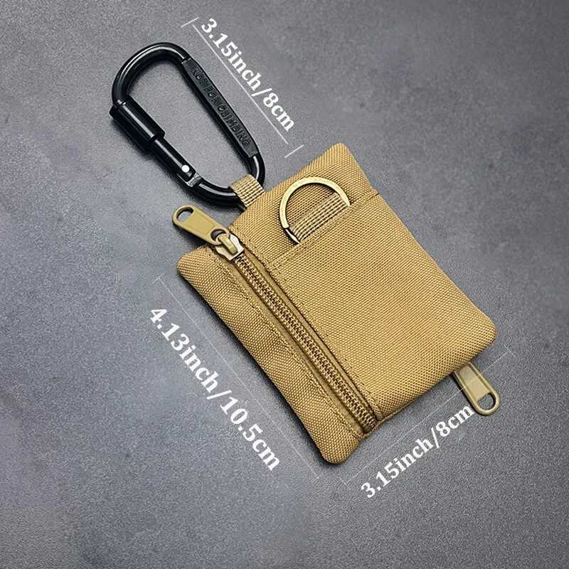 Outdoors Casual Canvas Small Wallet with Mountaineering Buckle Mini Coin Card Holder 2 Zipper Mens Key Pouch Z251023