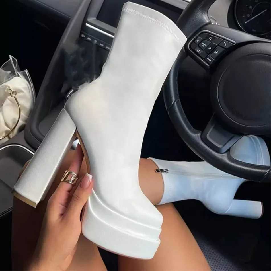 Woman Shoe 2023 New in Fashion Platform Boots Ladies High Quality Luxury Women Leather Boots Super High Heels Boots Women W251024