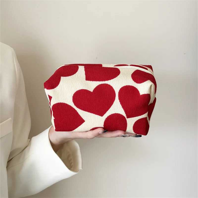 Women Large Capacity Heart Print Pattern Makeup Bag Clutch Cosmetic Organizer Travel Wash Toiletries Storage Bag Makeup PouchT251024