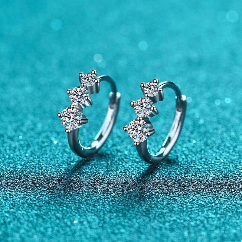 DHCollections-- Xindeyi Pure Sier Earrings for Women, High-end Niche Jewelry, Elegant and Simple Moissanite Ear Cuffs