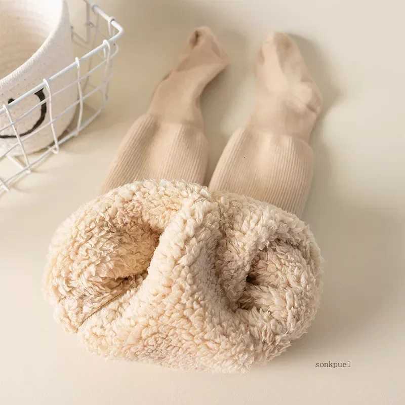 Fleecelined Girls Leggings Autumn Winter Childrens Tights Warm Lamb Fleece Solid Color Kids Boys Baby Tights InfantT251024