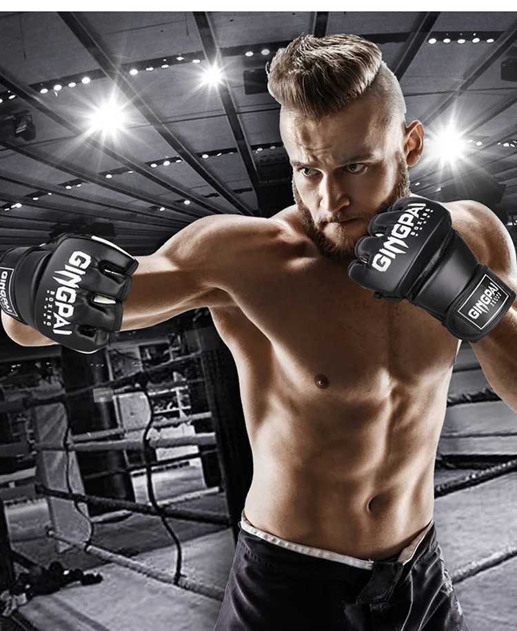 Half Finger Boxing GlovesAdult Unisex Boxing Gloves Five Finger Breathable Practical Mma Training GlovesSanda Fighting Gloves Y251023