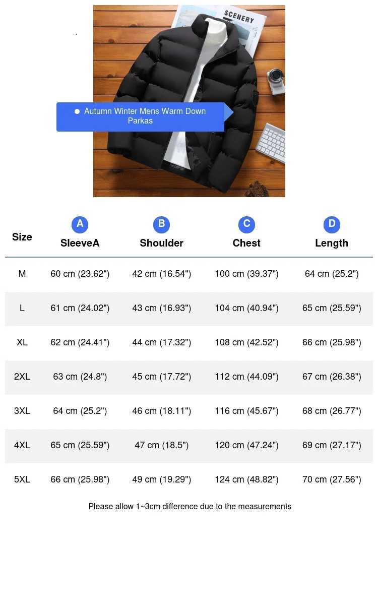Winter Mens Warm Down Jackets Fashion Men Thermal Parkas Coats Classic Men Stand Collar Windbreaker Warm Padded Jacket Clothing Z251024