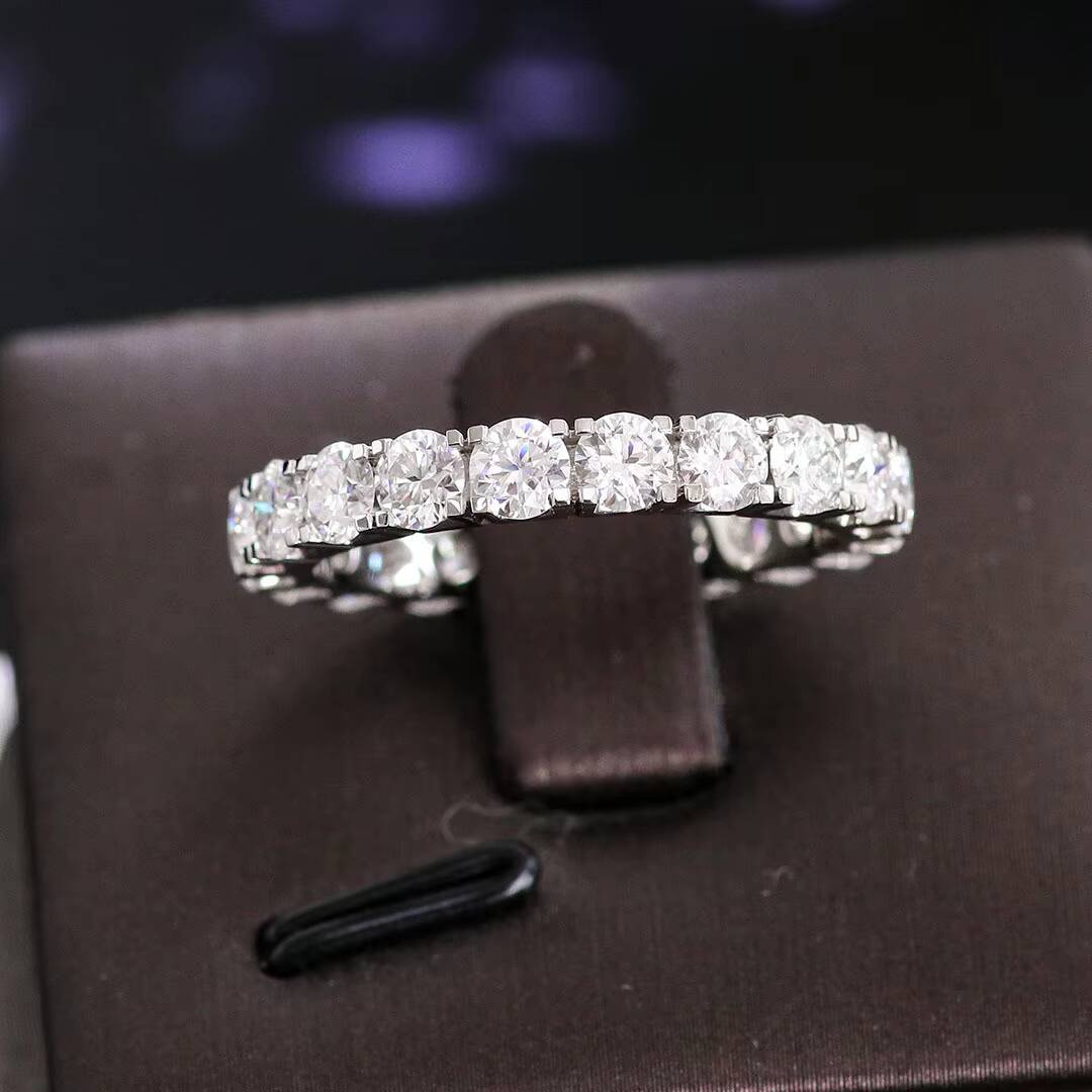 High Quality Hip Hop Moissanite Ring Pass Diamond Tester 14k White Gold Moissanite Wedding Ring