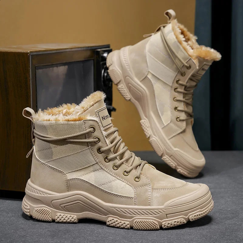 Winter Comfortable and Fashionable Trend Warm and Plush Casual Versatile Sports Anti Slip Mens Short Boots 251023