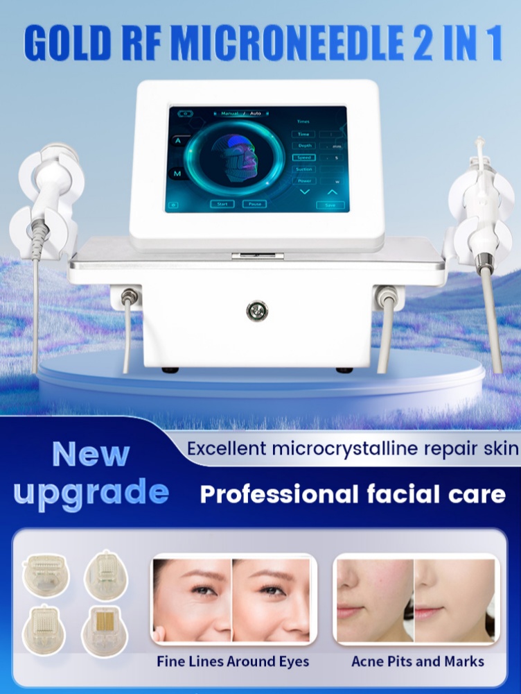 Golden Microneedle Instrument Facial lifting Repairing Acne scars Acne Marks Beauty Equipment For SPA