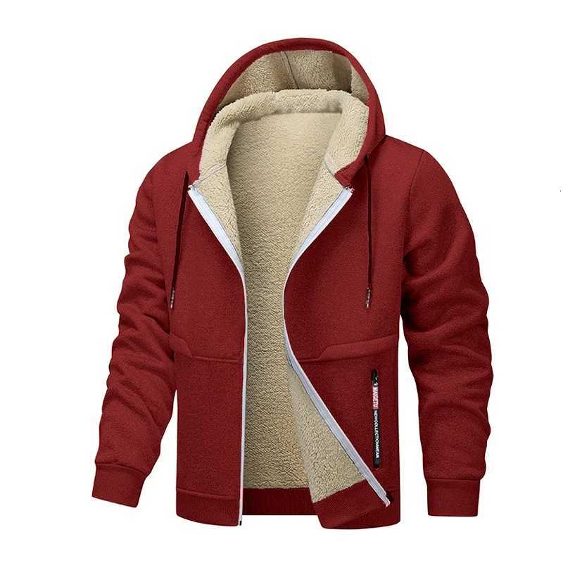 Animal Game Casual Hoodies for Men Heavyweight Fleece Sweatshirt Thick Sherpa Lined Hooded Zipper Jacket Thick Streetwear Coats Z251024
