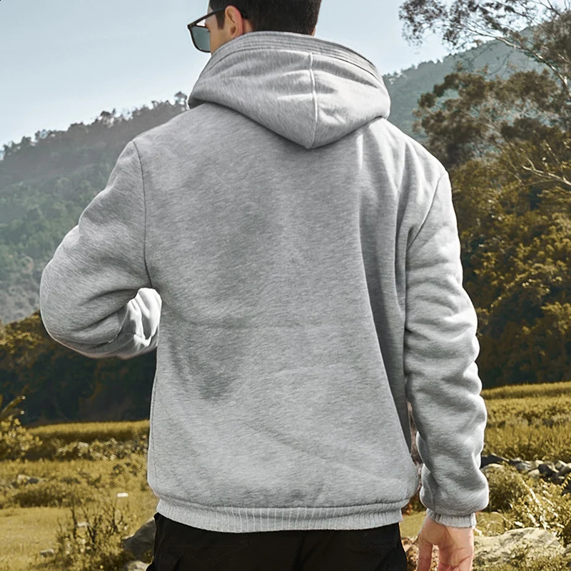 Winter Warm Sherpa Lined Coat for Men Heavyweight Plush Fleece Jackets Outwear Long Sleeve Zip Up Hoodie Sweatshirt Tops Outfits 251023