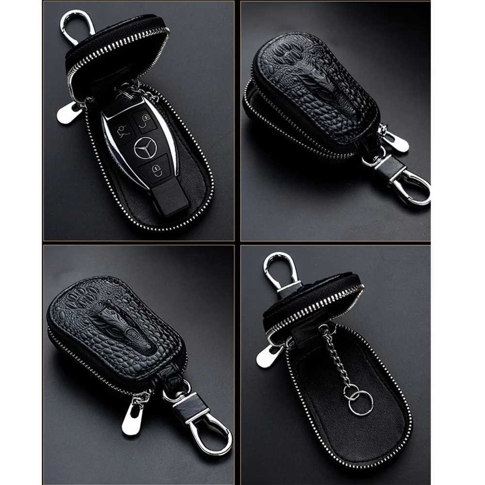 Unisex Leather Key Case For Car Key Wallet Pocket Key Holder Organizer Pouch Keys Organizer Large Capacity Zipper Key Case Bag Z251023