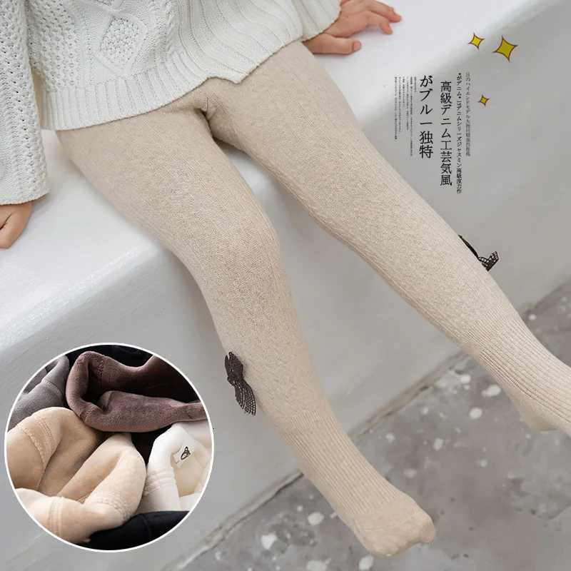 infant baby kids Polar Fleece Lining pantyhose winter plus velvet thick cotton bow child keep warm Twist toddler girls leggingsT251024