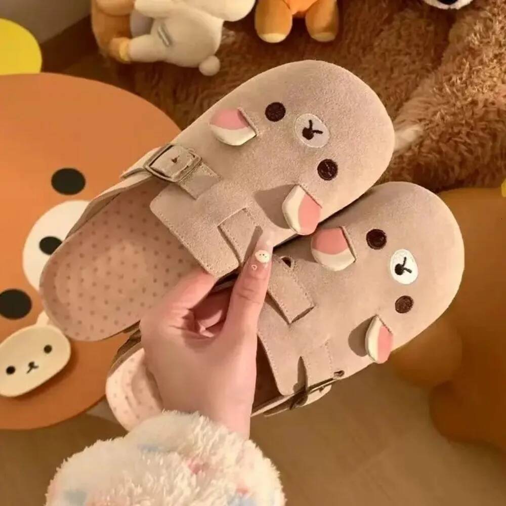 Thick Bottom Women's Shoes Height Increase Retro Anime Periphery Cartoon Cute Rilakkuma Slippers ddmythur