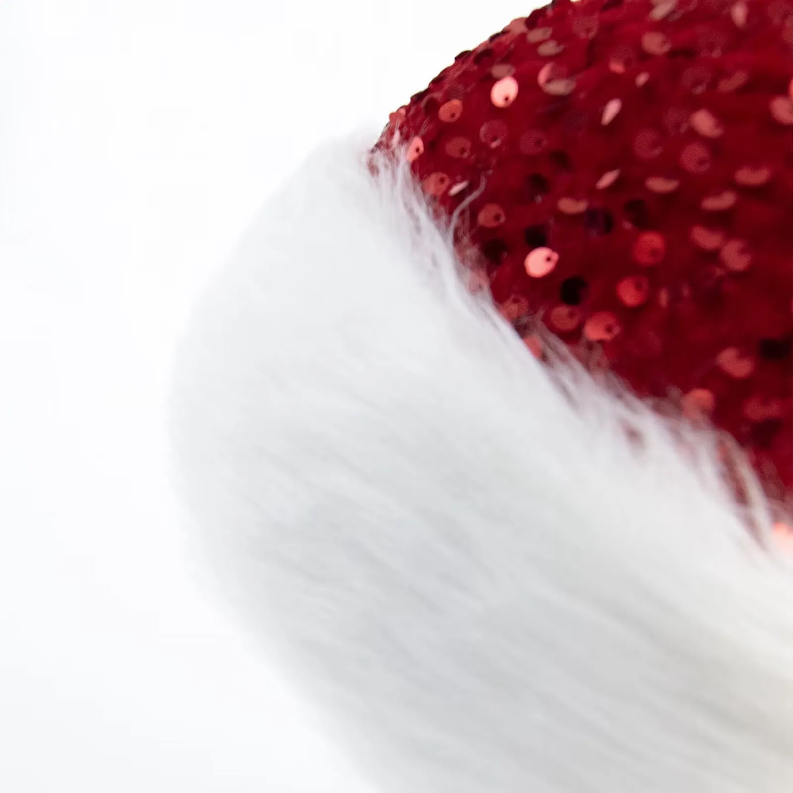 Doublelayer sequined Christmas hat holiday decoration Shanghai style plush hat Christmas decoration hat red 251023