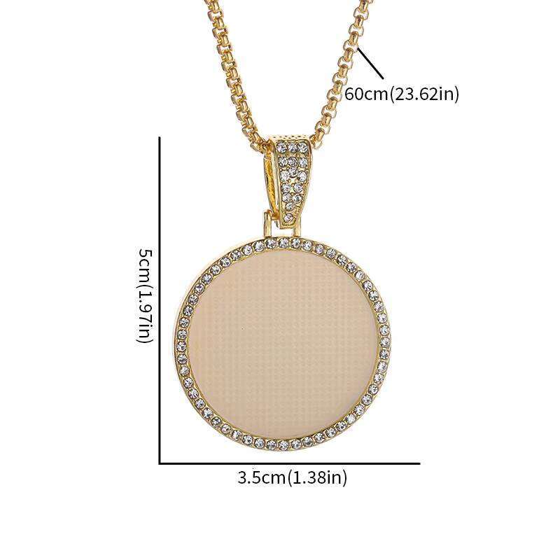 Hip hop jewelry bracelet necklace Picture Wing Moissanite Hip-Hop Pendant Round Photo Necklace Gift