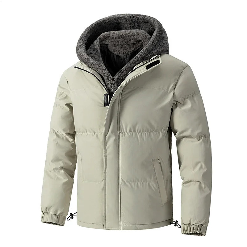 8XL Thick Warm Plus Size Winter Jacket Men Puffer Jacket Hooded Parkas Mens Cotton Fleece Padded Two Piece Coats Outwear 251020