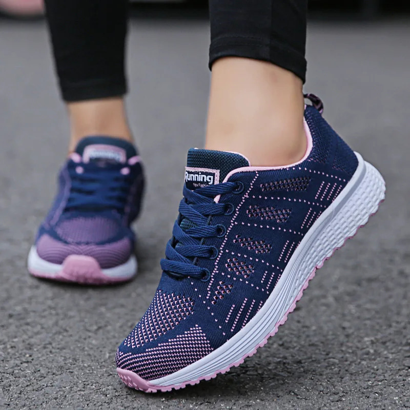 Women Casual Shoes Fashion Breathable Walking Mesh Flat Shoes Sneakers Women Gym Vulcanized Shoes White Female Footwear251020