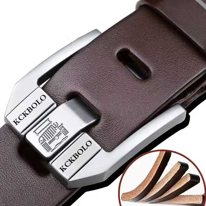Fashionable High Quality Mens Belt Synthetic Leather Business Alloy Pin Buckle Belt Gentlemen Premium Quality Belt for Men W251024