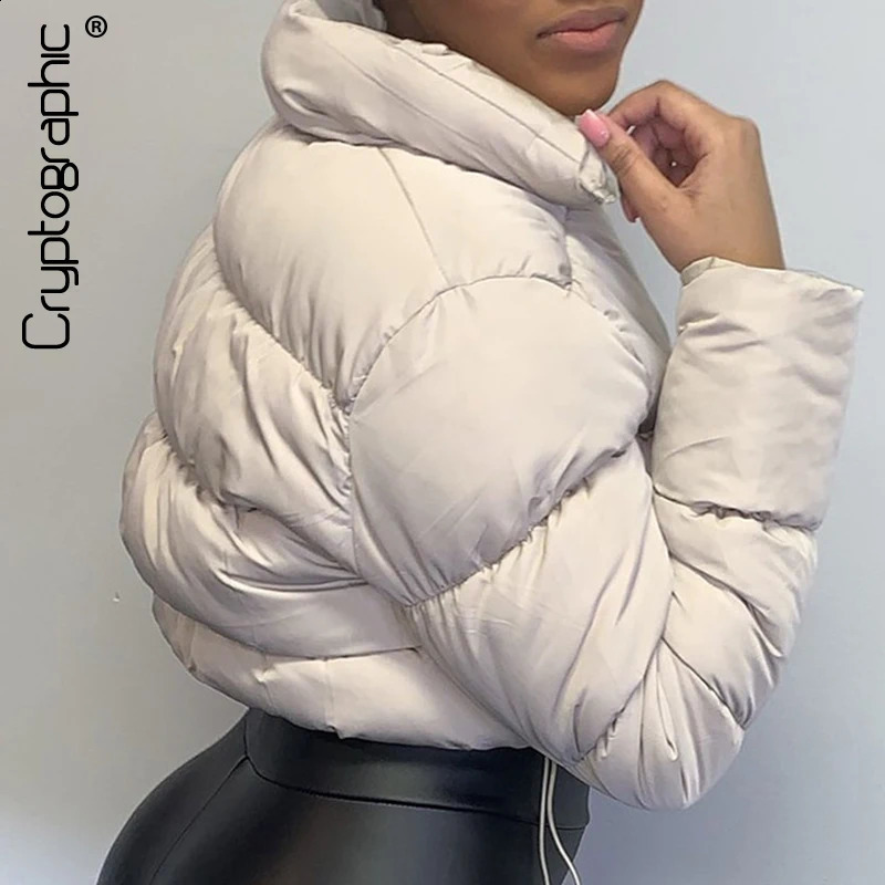 Cryptographic Fall Winter Solid Down Coat Puffer Jacket and Coats for Women Bubble Outerwear Cropped Outwear Oversized Clothing 251023