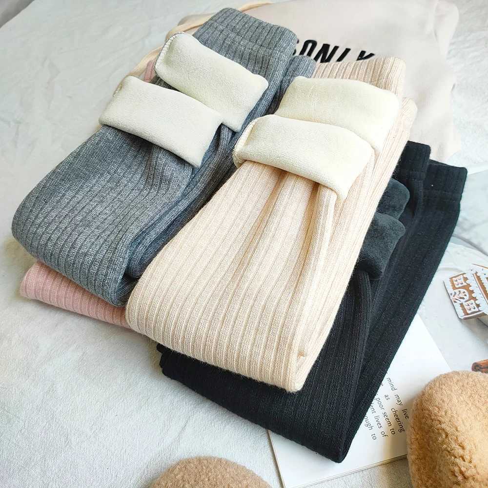 Autumn Winter Cashmere Warm Legging For Girls Slim Pants Kids Plus Velvet Trousers Girls Pant Childrens ClothesT251024
