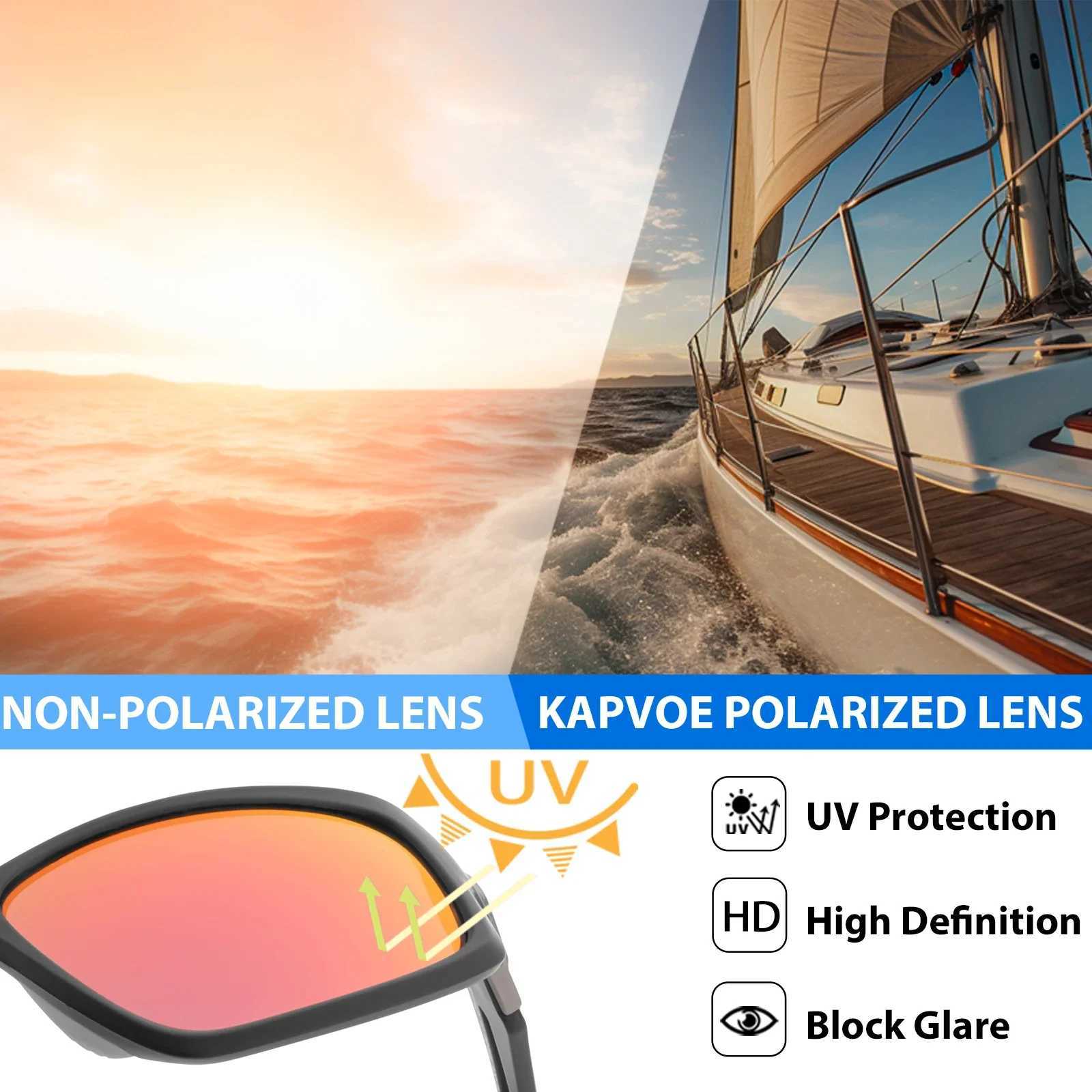 Kapvoe Polarized Fishing Glasses UV400 Sunglasses Driving Glasses Outdoor Sports Eyewear Cycling Sunglasses Hiking EyewearT251024