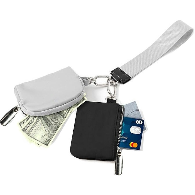Yoga Bags 20 Colours Bag Dual Pouch Mini Zip Around Wristlet Portable Keychain Wallet Coin Purse Pocket