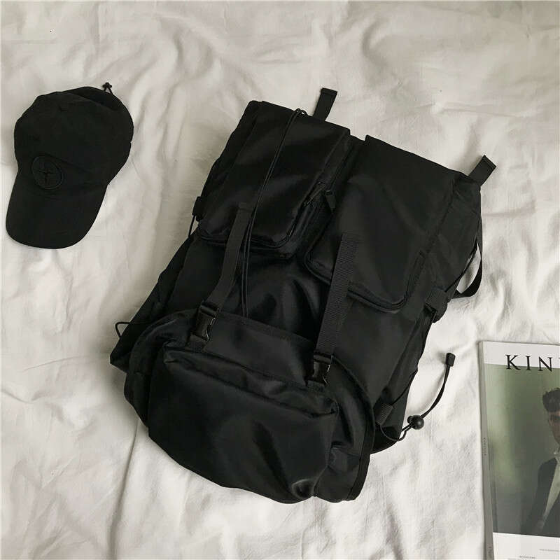 Korean INS Workwear Dark Style Women Harajuku Travel Backpack For Men Students School Bag High Quality