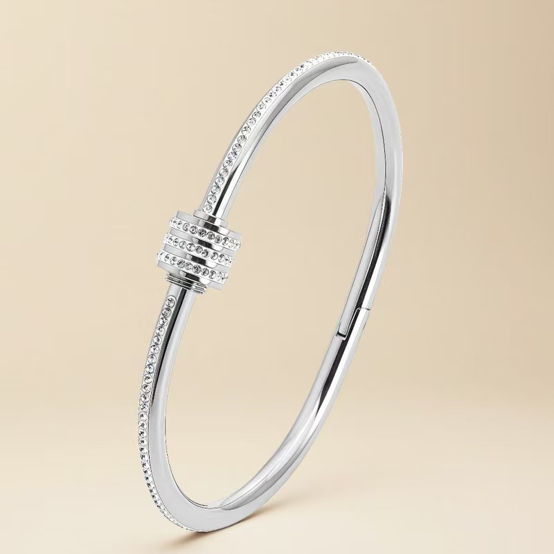 Designer Stainless Steel Fashion Small Waist Bracelet Luxury Diamond Noble 18K Non fading Titanium Steel Bracelet Wholesale Festival Gift