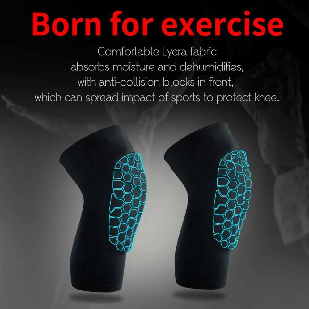 1Pcs Basketball Volleyball Knee Pad Honeycomb Foam Support Compression Leg Sleeve Knee Brace Support Sports Fitness EquipmetW251024