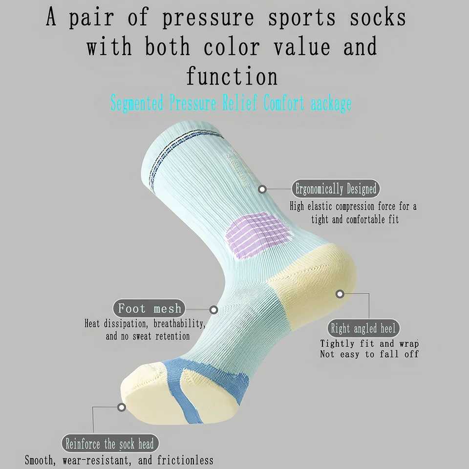 Womens sports socks professional long tube fitness pressure socks suitable for calf socks during exercise elastic socks Y251024