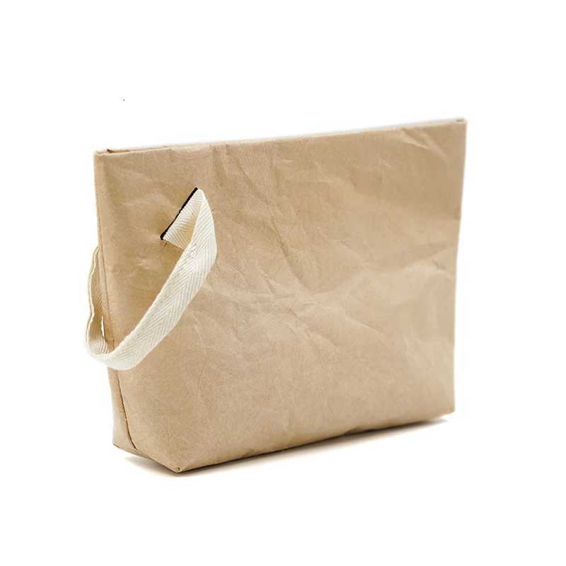 Eco conscious Fashion Cosmetic Bag Lightweight Durable Retro Paper Makeup Bag A Good Travel CompanionT251024