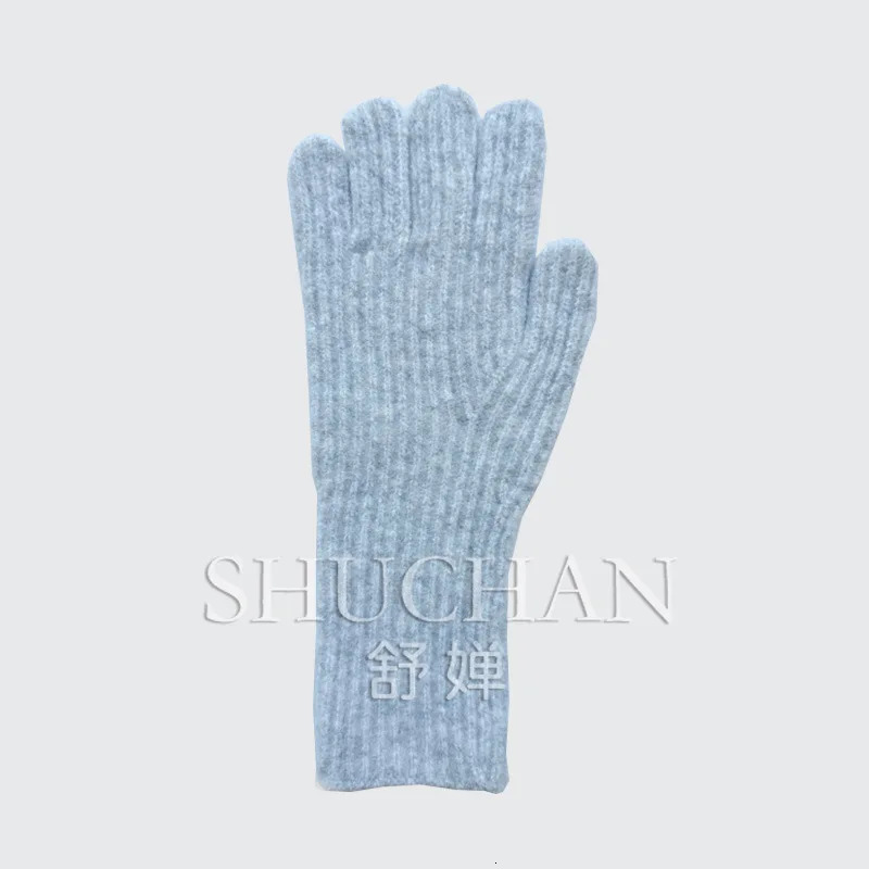 Homemade wool blended solid gloves womens autumn and winter atmosphere soft touch screen Korean knitted gloves 251023