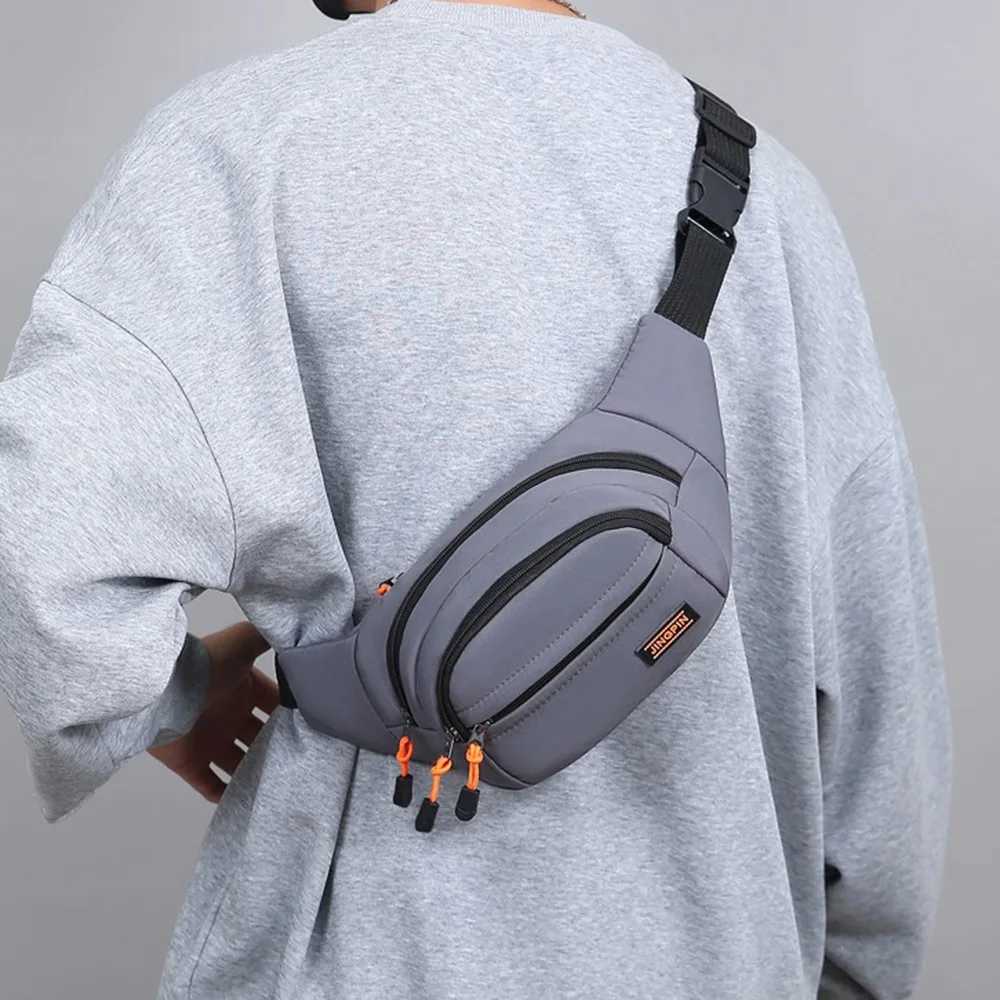 Zipper Nylon Men Chest Bag Waterproof Large Capacity Outdoor Waist Bag Durable Japanese Style Sports Walking Bag MenL251024