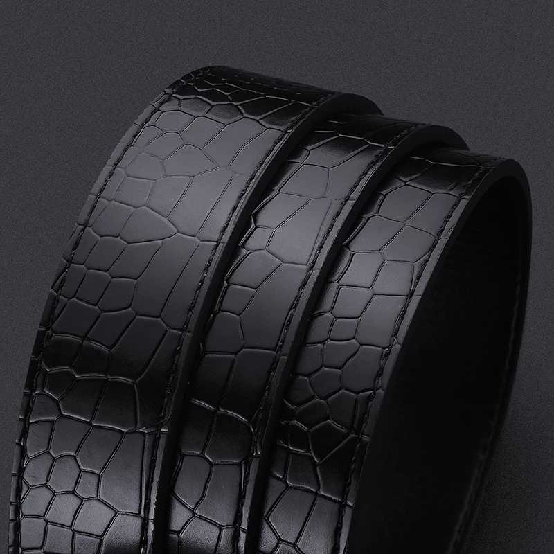 New Mens Crocodile Pattern Automatic Buckle Belt Fashionable Mens Casual Shorts Business Belt Trendy Youth Belt W251024