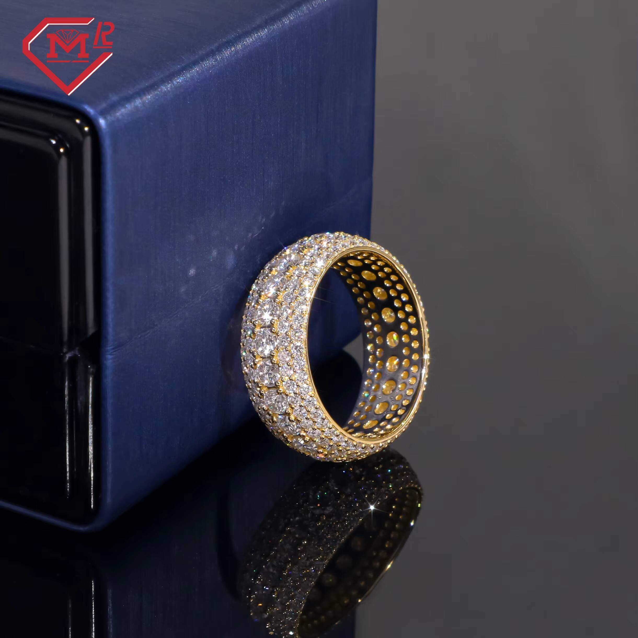 High Quality Vvs Moissanite Ring Men 14K Gold Champion Fully Iced Out Custom Moissanite Ring
