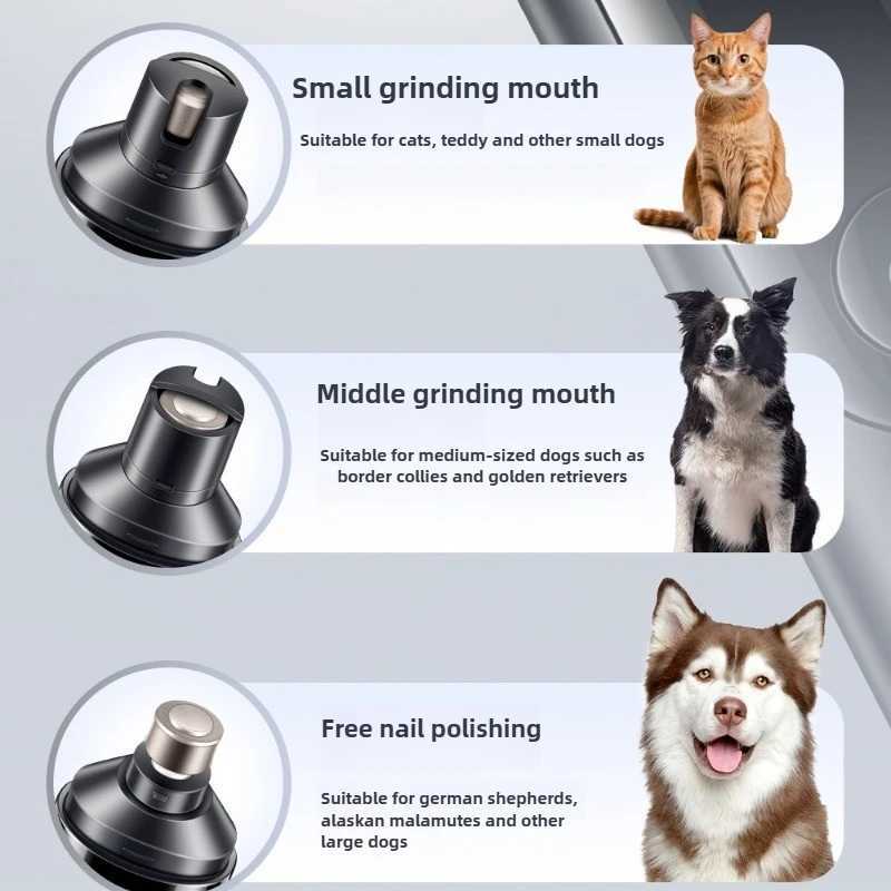 Pet Nail Clipper USB Rechargeable Electric Dog Nail Grinder Pet Nail Trimmers Painless with Polisher Wheel for Small Large Pets Z20251024