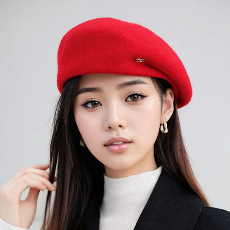 Threedimensional Shaping Beret Wool Octagonal Hat Make Face Look Smaller Retro Painter Hats for Woman Berets Caps for Women 251023