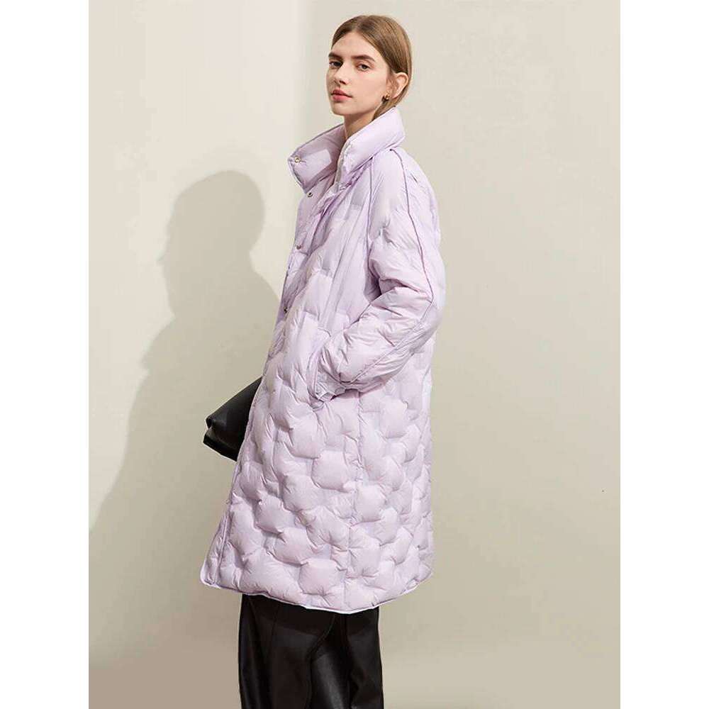 2025 Winter Down Coats Women New Warm Stand Collar Loose Raglan Sleeve Office Lady Long Jackets Coats Designer Women