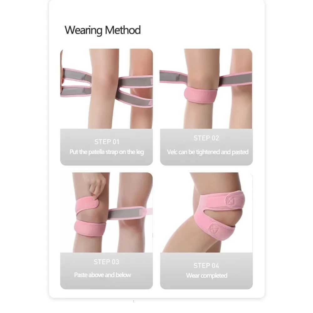 12Pcs Adjustable Sports Kneepad Double Patellar Knee Patella Tendon Support Strap Brace Pad ProtectorOpen Knee Wrap Strap BandW251024