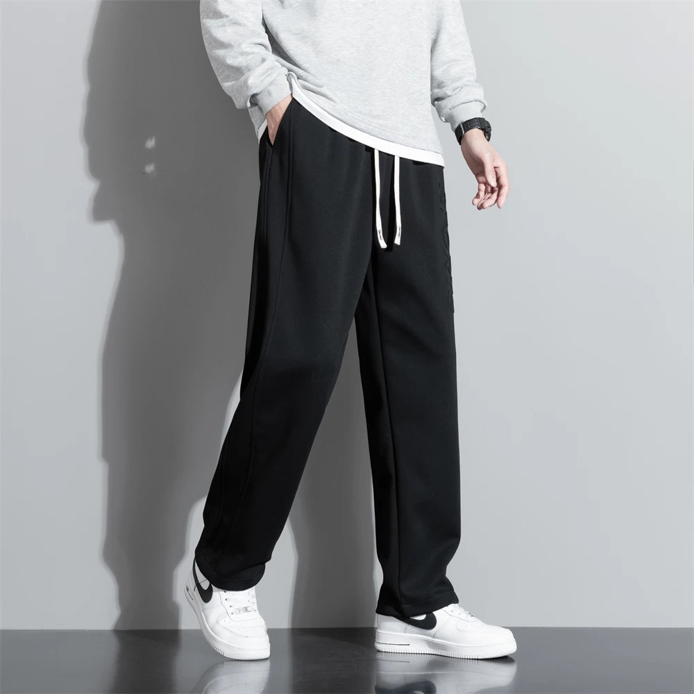 2025 AutumnWinter 190 Tall Mens Trousers 3D Letter Extralong Trouser Length 115cm Elastic Waist Casual Sportswear Pants 251020