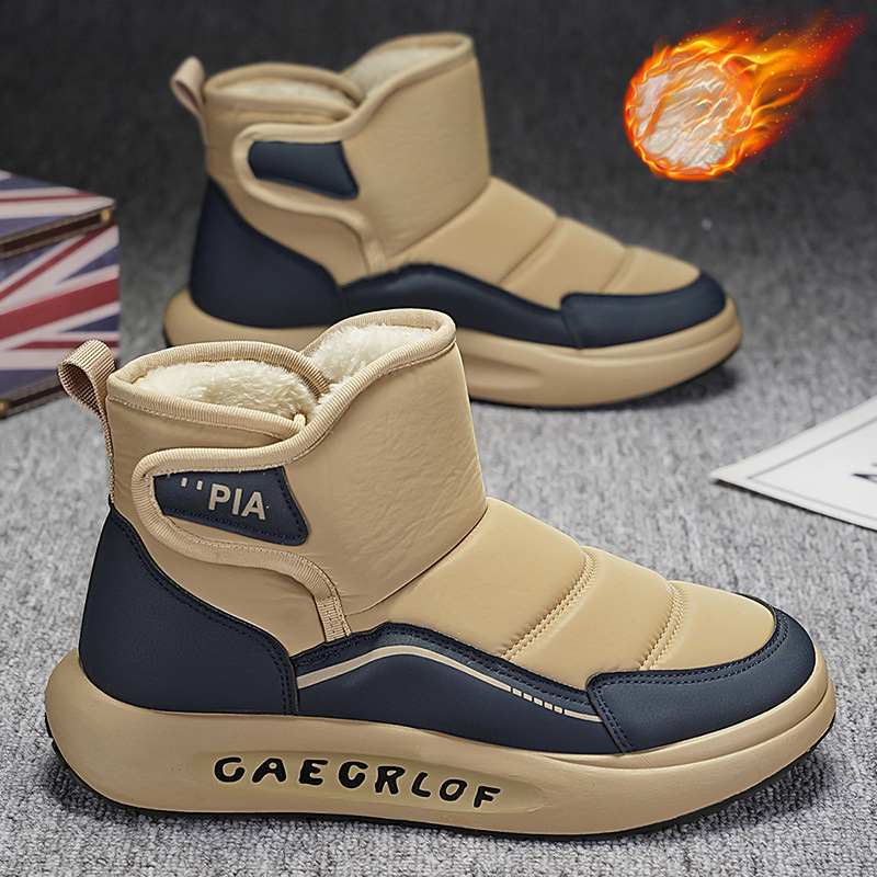 Winter designer fashion new wool lined warm men's shoes, Northeast cotton shoes, high top waterproof, anti slip, cold resistant men's shoes,