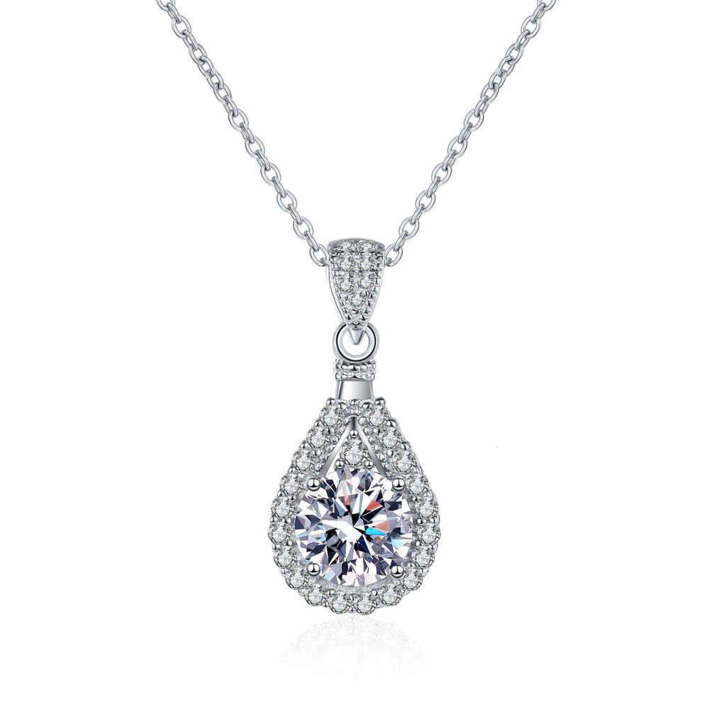 DHCollections-- Sterling Sier Necklace for Women Moissanite Delicate Clavicle Chain Plated PT950 Gold Choker