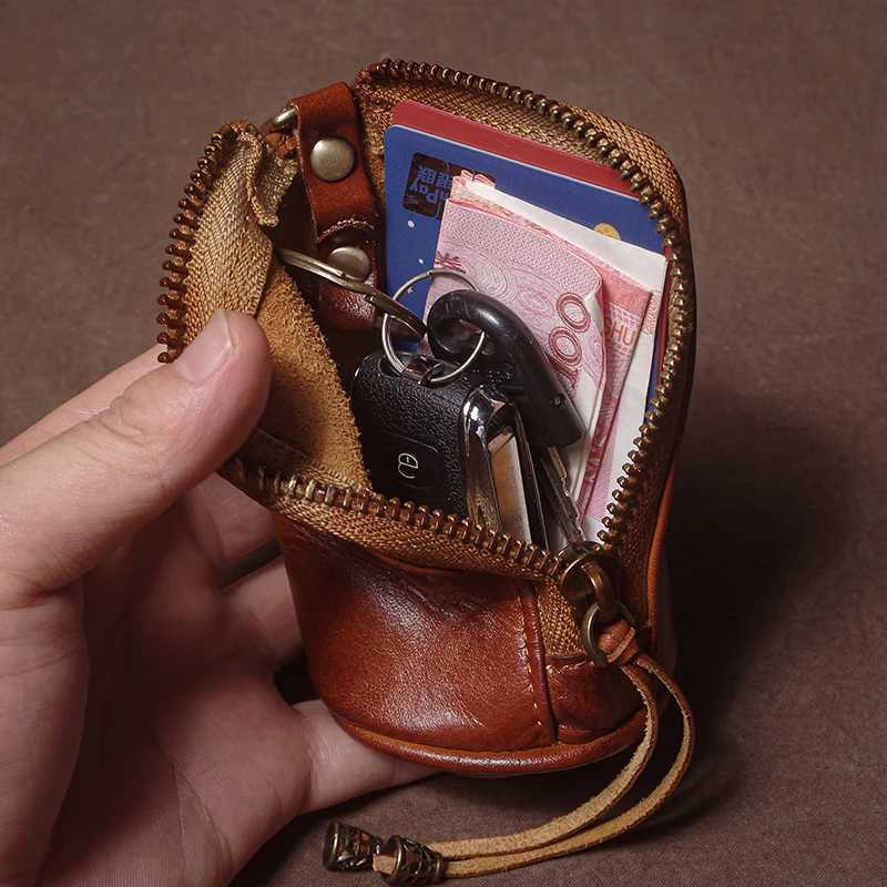 GURO Vintage Genuine Leather Key Bag Men and Women Mini Coin Purse Luxury Cowhide Wallet Card Holde Housekeeper Home Organizer Z251023