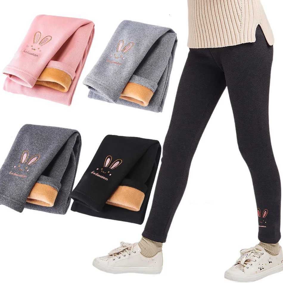 2025 Girls Tights Baby Fleece Lined Pants Children Thermal Bottoms Kids Autumn Winter Fashion Trousers Soft Bunny Leggings 38YT251024