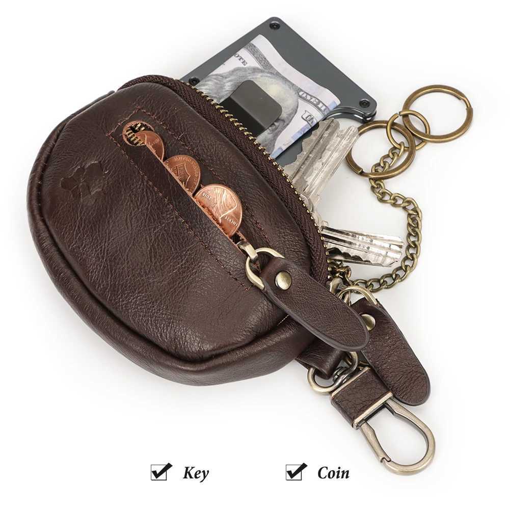 KAVIS Coin Purse Genuine Leather Men Wallet Mini Short Zipper Soft Purses Key Bag Gift For Money Pocket Small Holder for Key Z251023