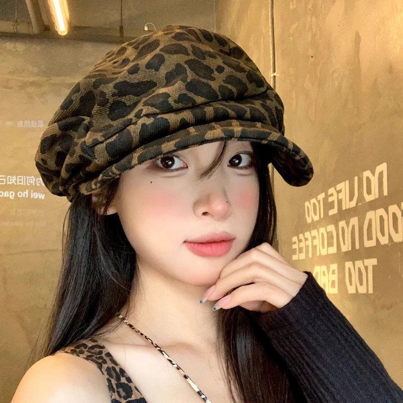 Irregular Ink Splashing Print Berets for Women Spring and Autumn Travel Versatile Casual Show Face Small Retro sboy Hat 251023