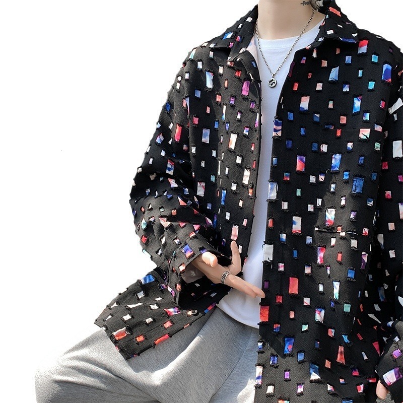 PFHQ Mens Loose Hollow Street Clothing Personalized Cool Outdoor Single Chest Autumn Chic Coat 21F3411 241126