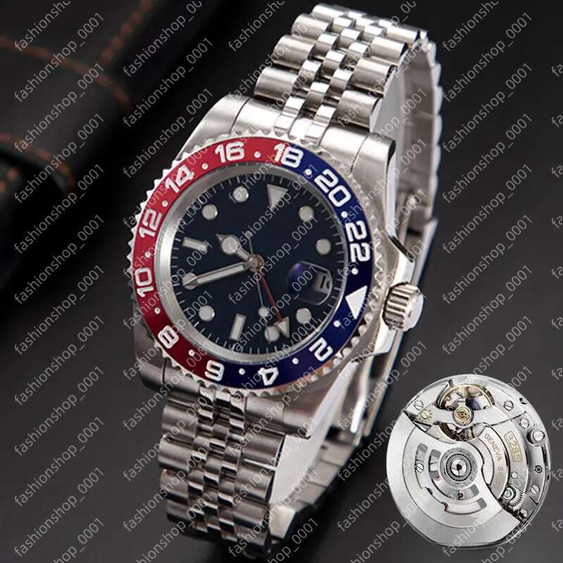 Pepsi gmt batman mens watch batgirl man watches 40mm 3285 movement 904l jubilee bracelet ceramic bezel black dial root beer Left-handed Male wristwatch