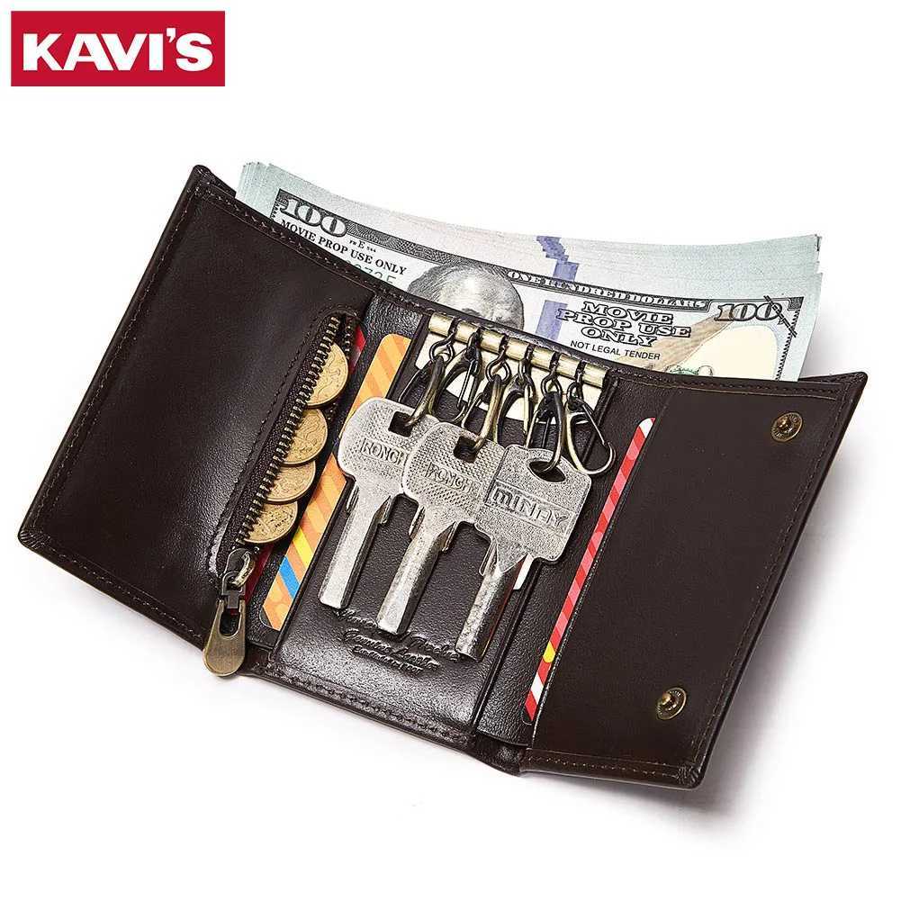 KAVIS 100 Genuine For Man Wallet Senior Top Layer Cow Leather With Card Clip Key Case Style Bag Super Value popular Gift Z251023