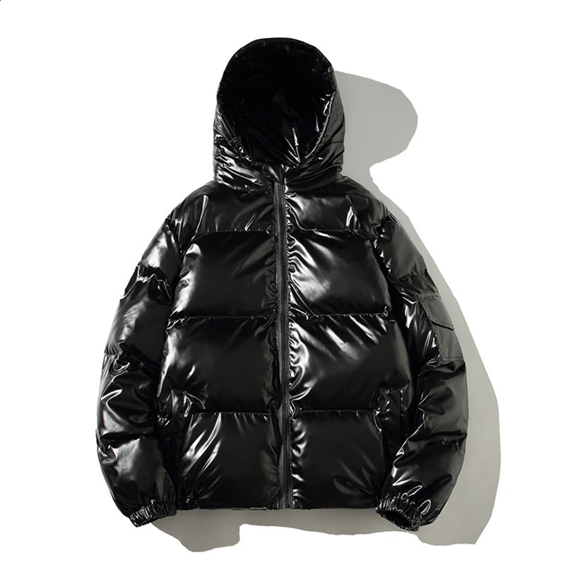 Winter Solid Color Parka Men Thick Hooded Jacket Warm Harajuku Coat Male Casual Zipper Jackets Windproof Outwear 251020