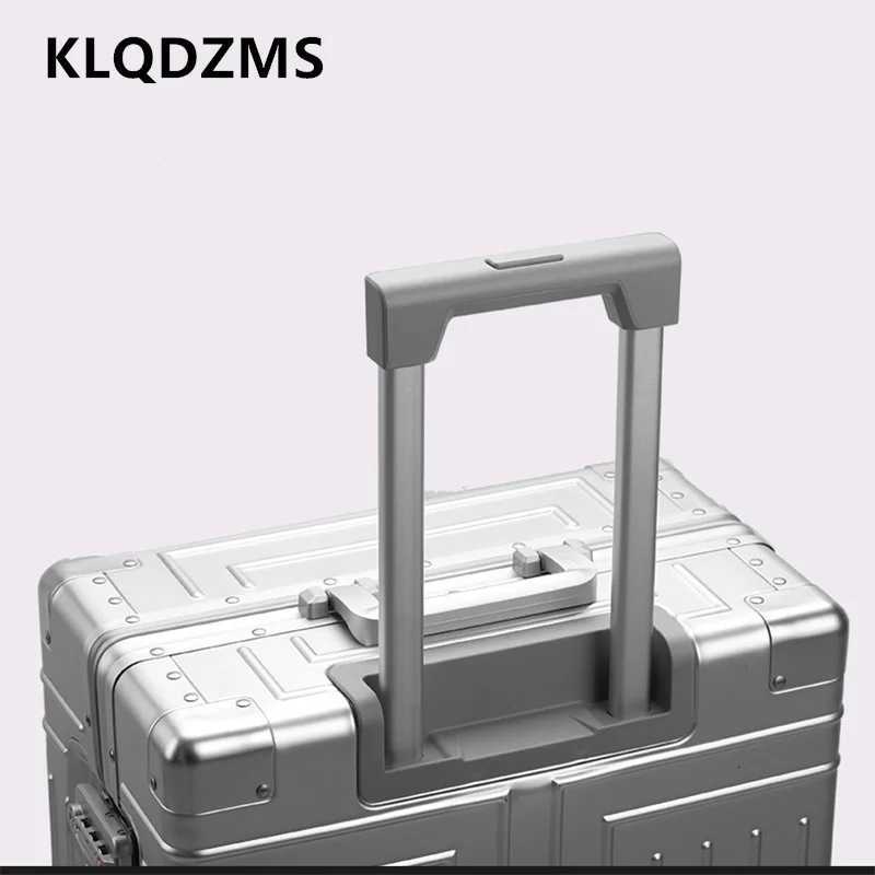 KLQDZMS 20242629 inch 100 Aluminum Alloy Fashion Business Travel Luggage Detachable Lining Highend Business SuitcaseW251024