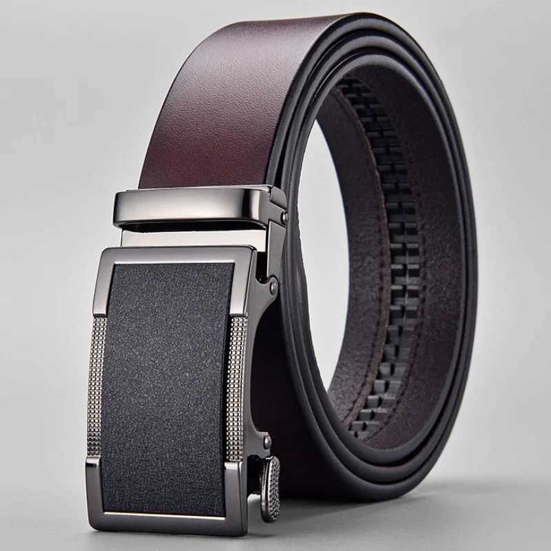 Men High Quality Real Genuine Leather Belt Business Cowskin Famous Brand Metal Automatic Buckle Belts Waist Straps for Jeans W251024